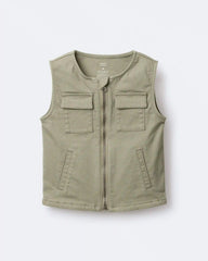 Toddler Zip-Up Vest - Olive