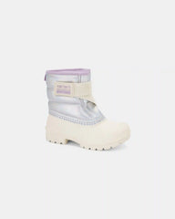 Toddler Girl Metallic Snow Boots - Cream/Purple
