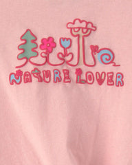 Baby Girl 'Nature Lover' Short-Sleeve Tie Top - Pink