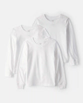 Boys 3-Pack Long-Sleeve Undershirts - White
