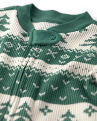 Baby Fair Isle Waffle Knit Sleep & Play Pajamas Made with Organic Cotton