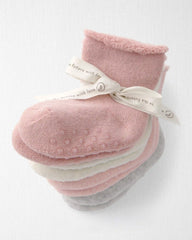 Baby Girl 4-Pack Slip Resistant Socks Made with Organic Cotton