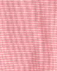 Baby Girl 2-Piece Organic Cotton Ribbed Pajama Set in Stripes