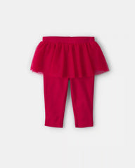 Baby Girl 2-Piece 'Santa's Littlest Love' Long-Sleeve Bodysuit & Tutu Pant Set - Red/Cream