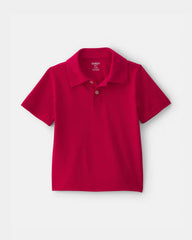 Toddler Boy Uniform Piqué Polo Shirt - Red