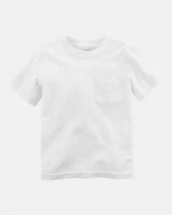 Baby Solid Short-Sleeve Pocket Tee - White