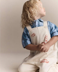 Toddler 'What's Cooking' Overall with Kanga Pocket - Cream