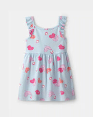 Toddler Girl Pool Floatie Ruffle-Sleeve Dress - Blue
