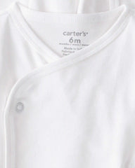Baby 4-Pack Long-Sleeve Side-Snap Tees - White