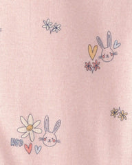 Baby Girl Easter Bunny 100% Cotton Snug Fit 1-Piece Pajama - Pink