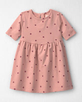 Toddler Girl Organic Cotton French Terry Dress in Apples