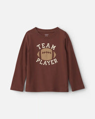 Toddler Boy 'Team Player' Football Long-Sleeve Graphic Tee - Brown