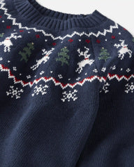Kids Organic Cotton Fair Isle Sweater Knit Pullover
