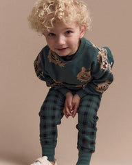 Toddler No-Seam Jogger Pant in Plaid - Green/Black