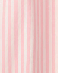 Girls Striped Jumpsuit - Pink/Ivory