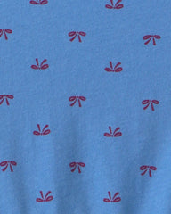 Toddler Girl Bow Long-Sleeve Dress - Blue