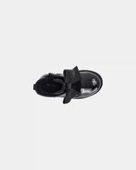 Girls Bow Combat Boots - Black