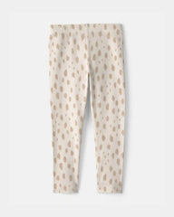 Toddler Girl Dots Pull-On Stretch Leggings - Cream