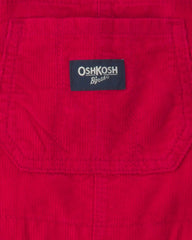 Toddler Girl Corduroy Overalls - Red