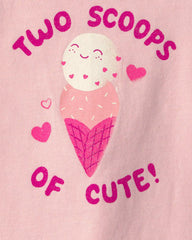 Toddler Girl Ice Cream Graphic Tank - Pink