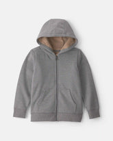 Boys Fleece Zip-Up Hoodie - Grey