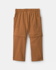 Toddler Boy 2-in-1 Poplin Zip-Off Pants - Brown