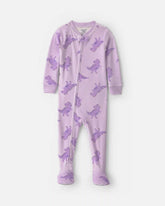 Toddler Girl 1-Piece Dino DreamPlush Snug Fit Footed Pajama - Purple