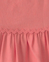 Toddler Girl Ruffle-Sleeve Tiered Dress - Coral