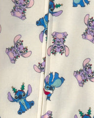 Baby 1-Piece Stitch Christmas 2-Way Zip 100% Cotton Snug Fit Footed Pajama - Ivory