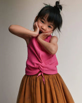 Toddler Girl Tie-Front Ribbed Tank - Hot Pink