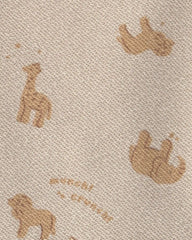 Toddler Boy 2-Piece Animal Cracker French Terry Top & Pant Set - Cream/Brown