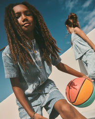Boys Tie-Dye Denim Chambray Short-Sleeve Button-Down Shirt