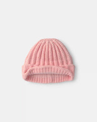 Baby Girl Ribbed Beanie - Light Pink