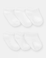 Baby Boy 6-Pack No Show Socks - White