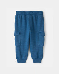 Baby Boy French Terry Cargo Knit Joggers - Blue
