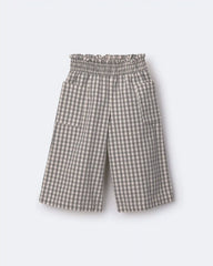 Toddler Girl Gingham Smocked Wide Leg Pant - Cream/Grey