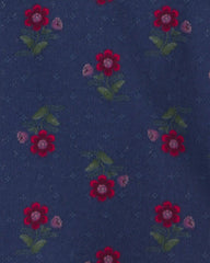 Toddler Girl Floral Long-Sleeve Top - Navy Blue