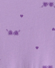 Girls Sunglasses Sleeveless Knit Dress - Purple