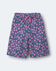 Toddler Girl Wide-Leg Pants in Wildflowers - Blue/Purple