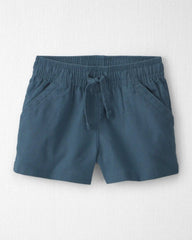 Baby Boy 2-Piece Linen Top & Short Set Made with Organic Cotton in Blue Hibiscus