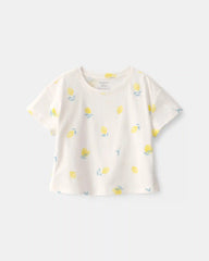 Baby Girl Lemon Relaxed Top - Cream