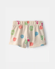 Toddler Girl Beach French Terry Shorts - Cream