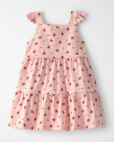 Baby Girl Organic Cotton Tiered Dress in Blush Floral Print