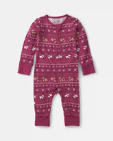 Baby Fair Isle PurelySoftâ„¢ 2-Way Zip Sleep & Play Pajamas - Burgundy