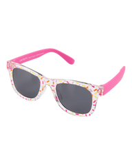 Girls Confetti Print Wayfarer Sunglasses - Pink
