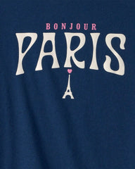 Girls Paris Graphic Tee - Blue