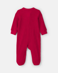 Baby 'My First Christmas' Cotton Thermal Sleep & Play Pajamas - Red