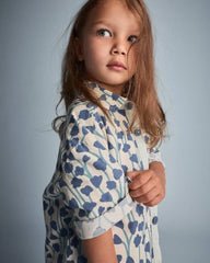 Toddler Boy Button-Down Short-Sleeve Shirt in Wildflower Print - Cream