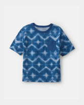 Boys Geometric Tie-Dye Pocket Tee - Blue