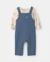 Baby Boy 2-Piece Safari Overall Set - Blue/Ivory